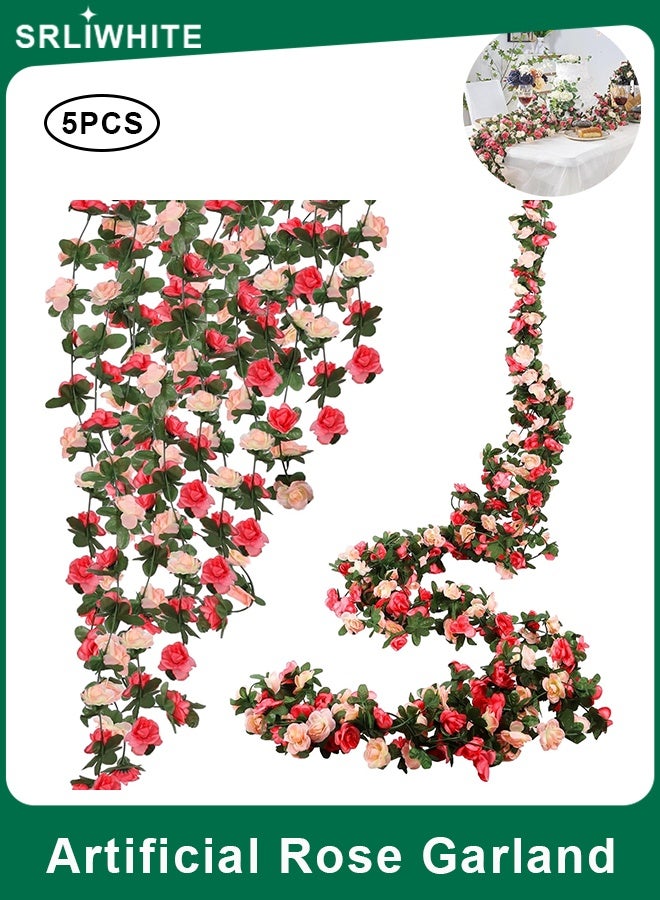 اسرلي وايت زينة حفلات من أغصان الورد الاصطناعية، زينة منزلية من أكاليل الورد الاصطناعية - Image 1